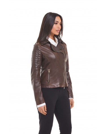 AGATA - “BOSTON” LEATHER BIKER JACKET - 1