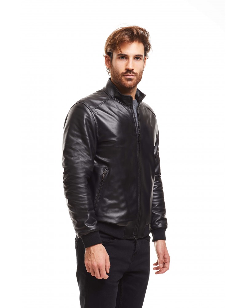 LUCIANO - LAMBSKIN NAPPA BOMBER JACKET - 3